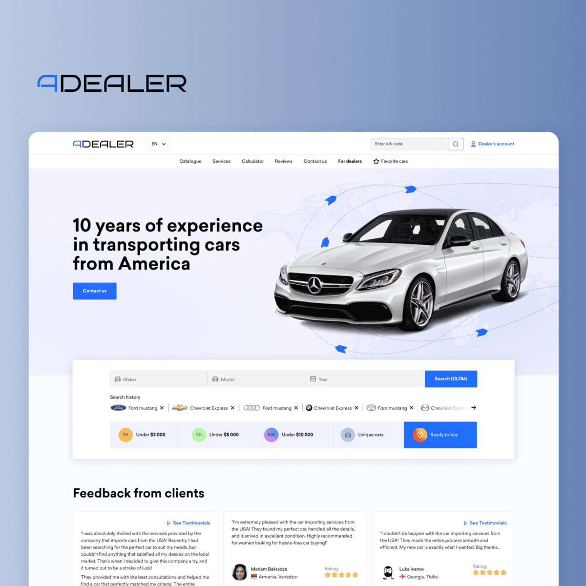 Car renting website